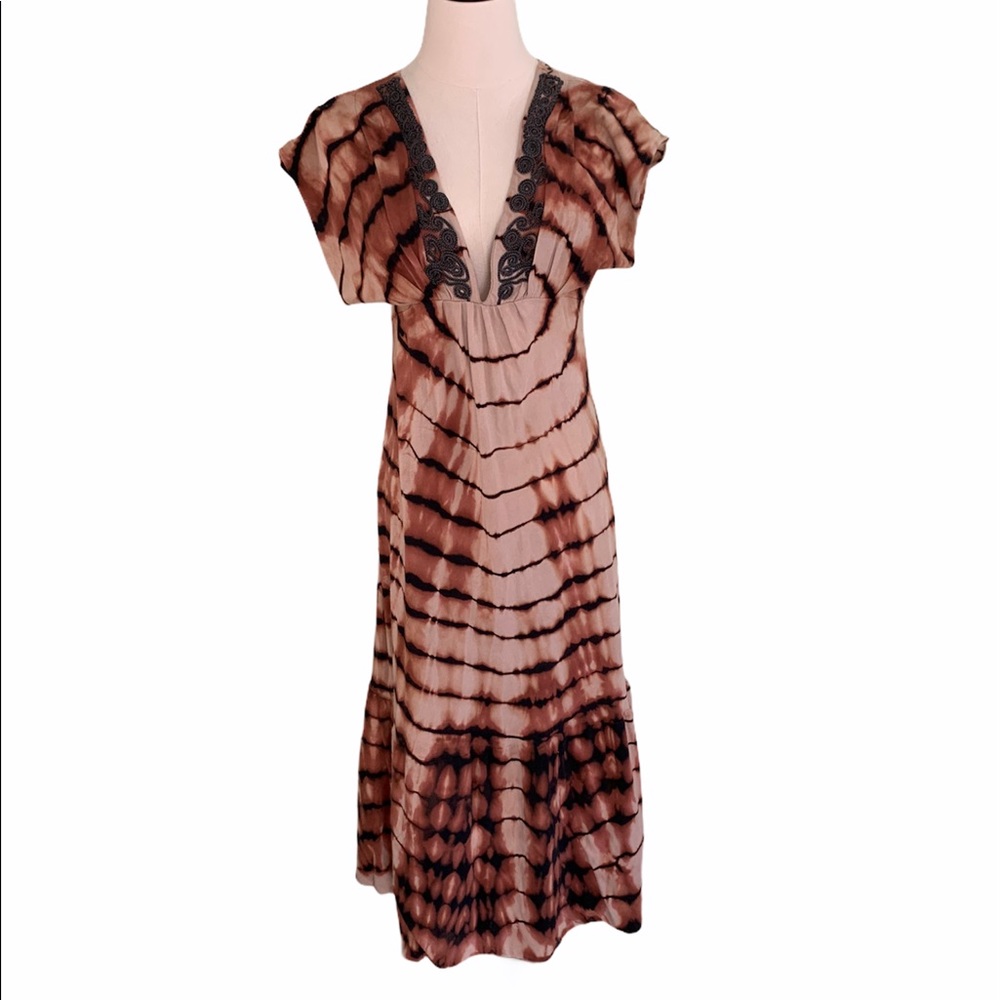 Language Los Angeles VNeck Casual Tye Dye Dress